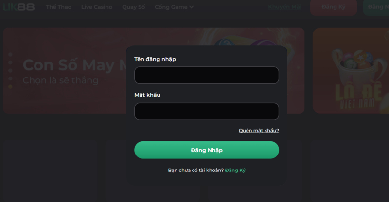 Quy trình đăng nhập thông tin vào UK88 