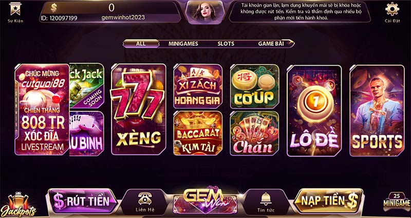 Gemwin - Cổng game sở hữu hệ thống đổi thưởng tân tiến